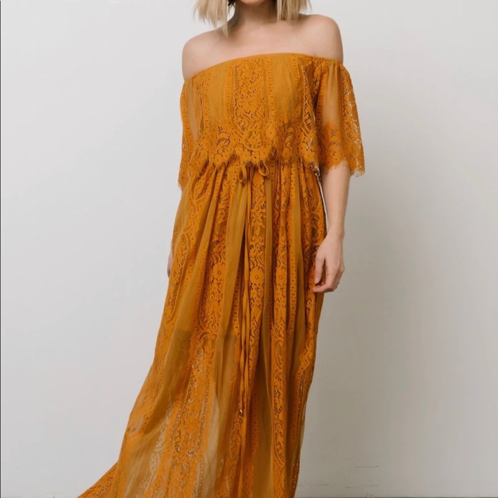 Mustard yellow Baltic born Caroline dress.